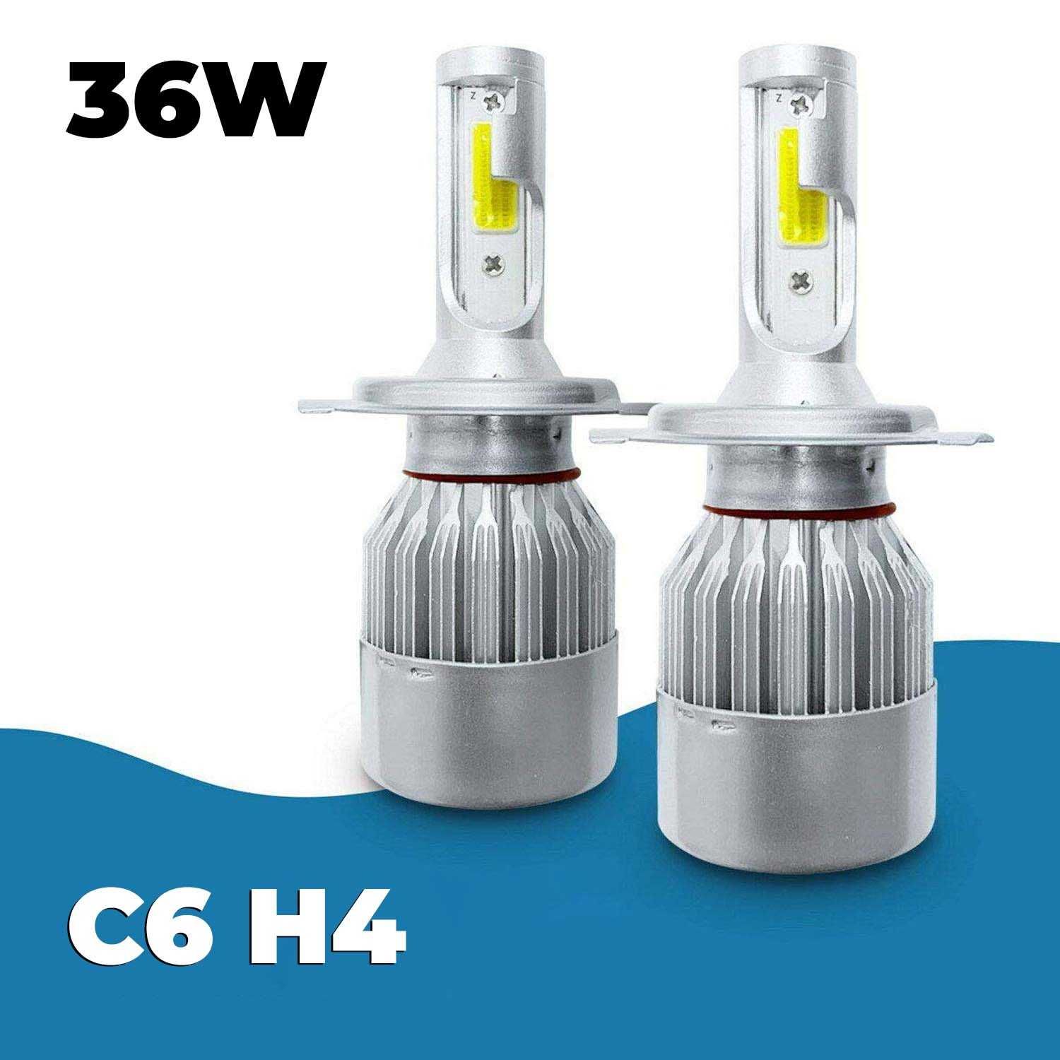 Лампы автомобильные светодиодные C6 H4 36W 3800LM / Комплект ламп 2шт