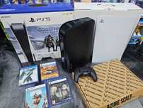 Czarna Konsola Playstation 5 PS5 z napędem 4 gry panele SKLEP ZAMIANA