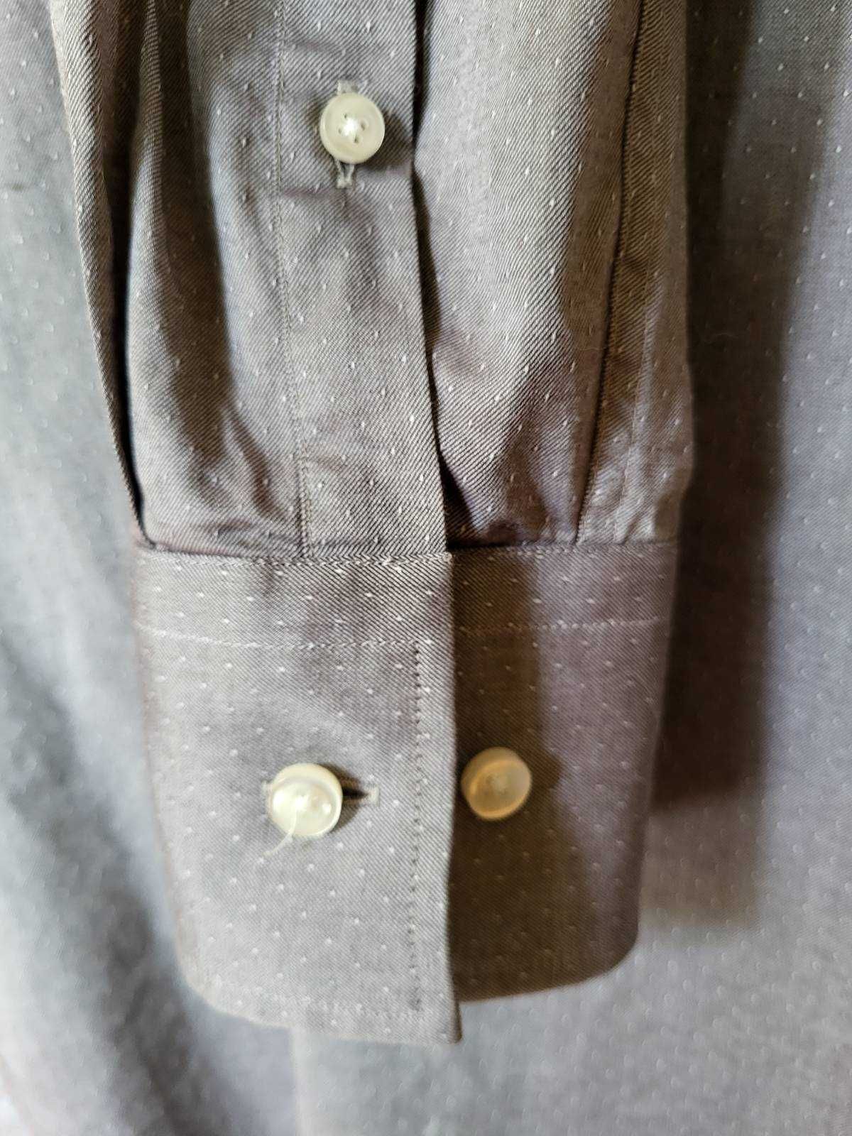 Koszula męska elegancka Hugo Boss 40 szara premium bawełna casual