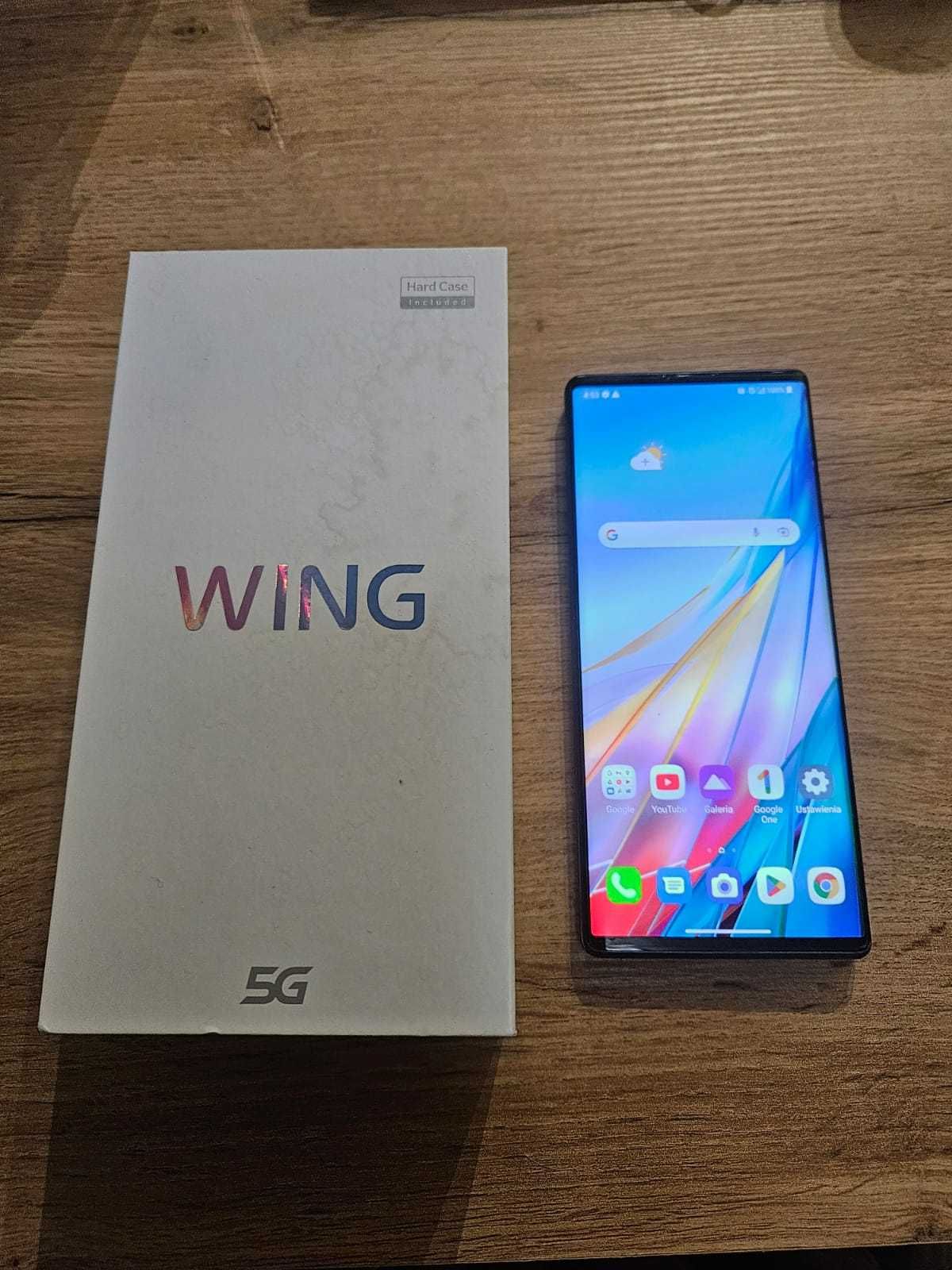 LG Wing 5G, model LM-f100 EMW, z dwoma ekranami, obrotowy, czarny