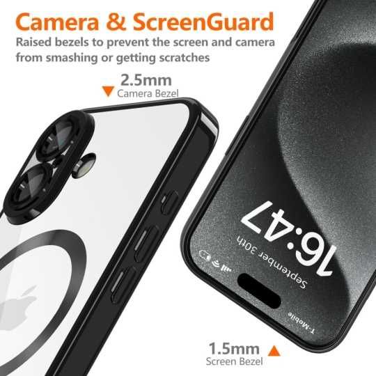 Etui MagSafe ochrona aparatu do IPHONE 16E czarne tech-protect