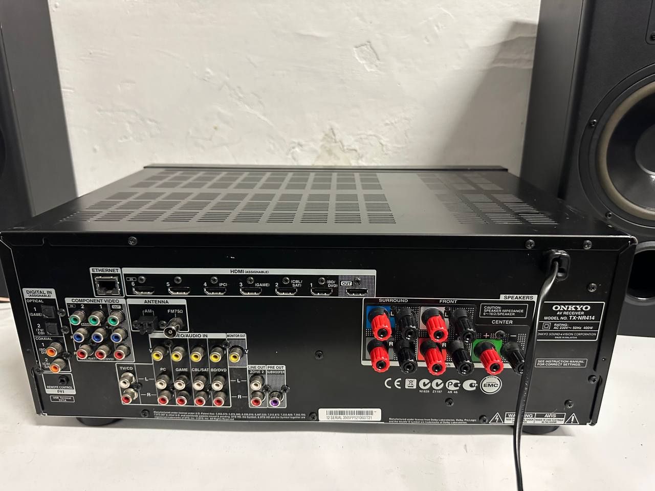 5.1 AV Amplifier Onkyo TX-NR414, HDMI, USB, 3D, LAN