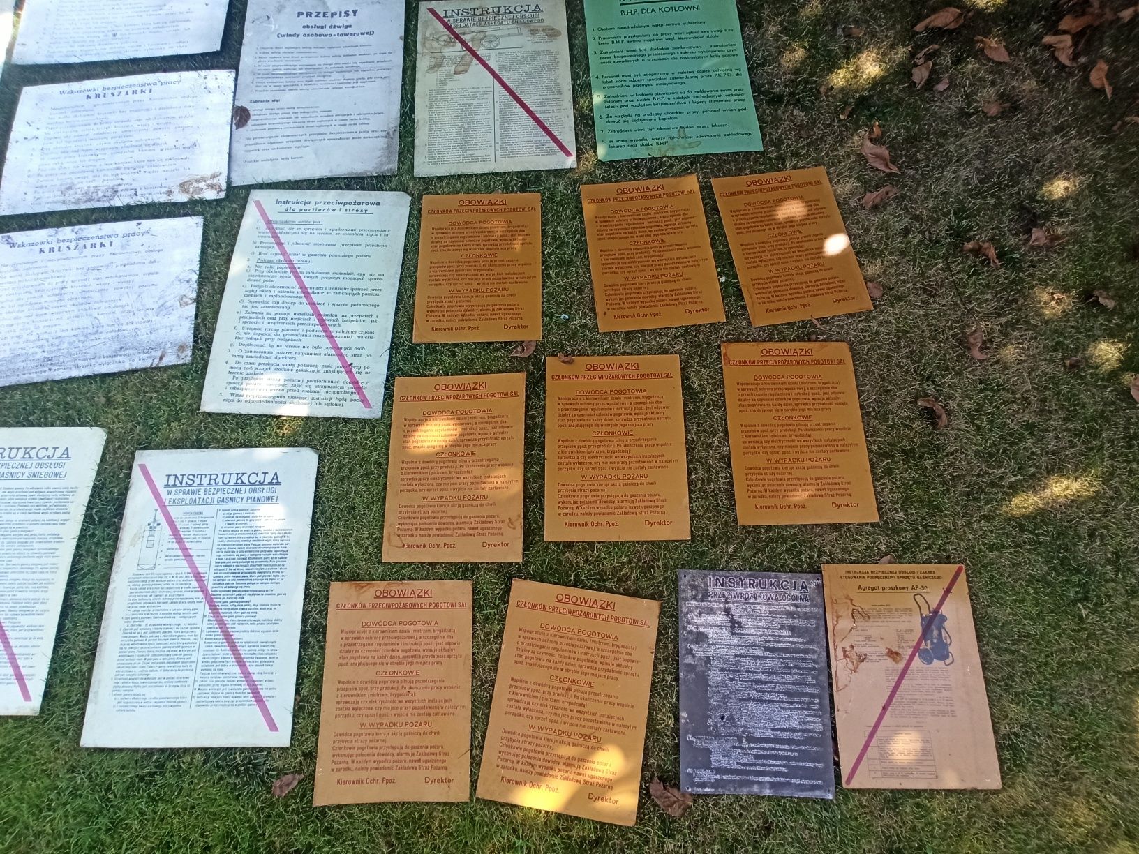 Stare tablice metalowe PRL komplet