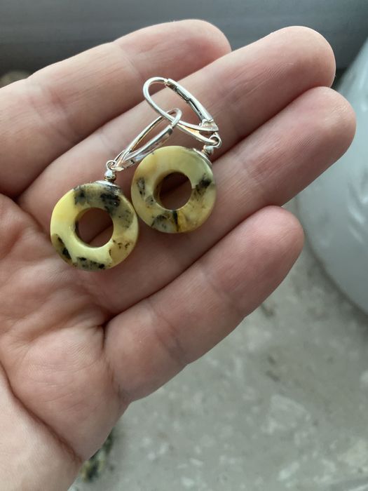 REZERWACJA_Kolczyki z bursztynu donaty, oponki