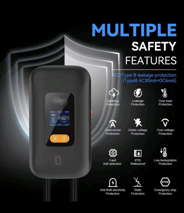 Carregador Wallbox 11kw trifásico  5m app+Wifi