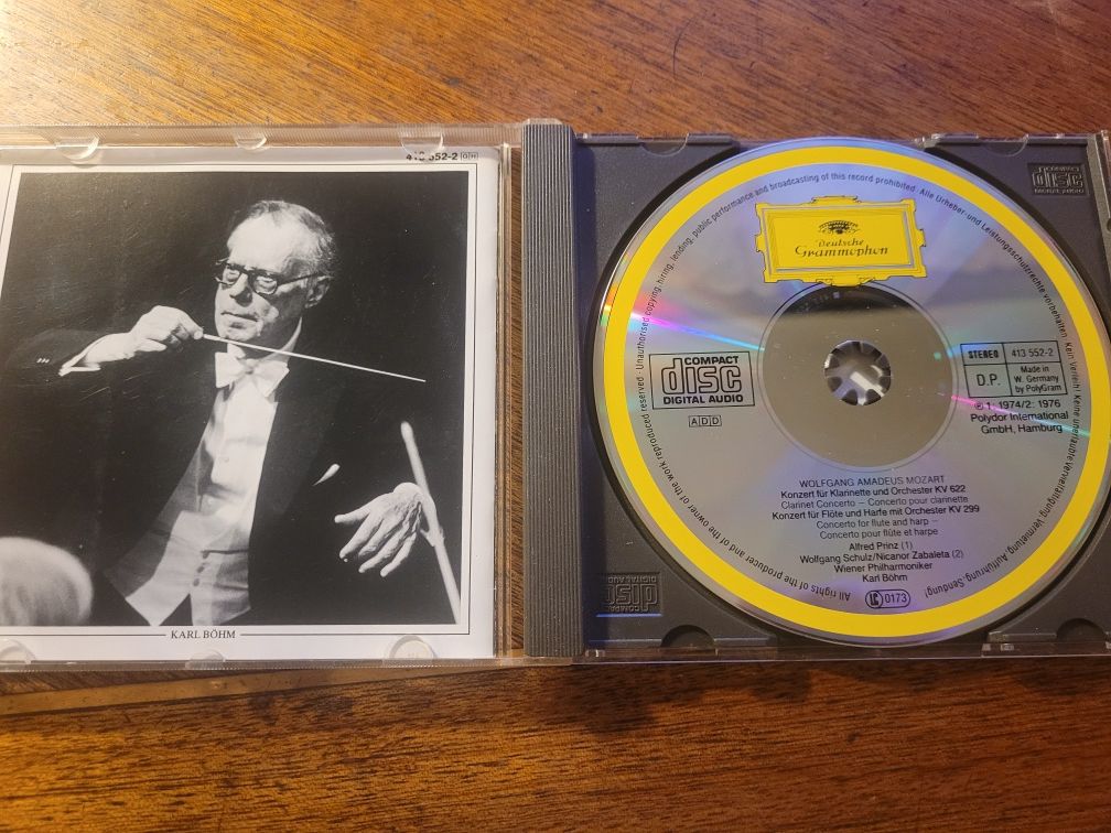 CD Mozart / dyr.Karl Böhm/ Konzert für Flöte & Harfe 1985 DG
