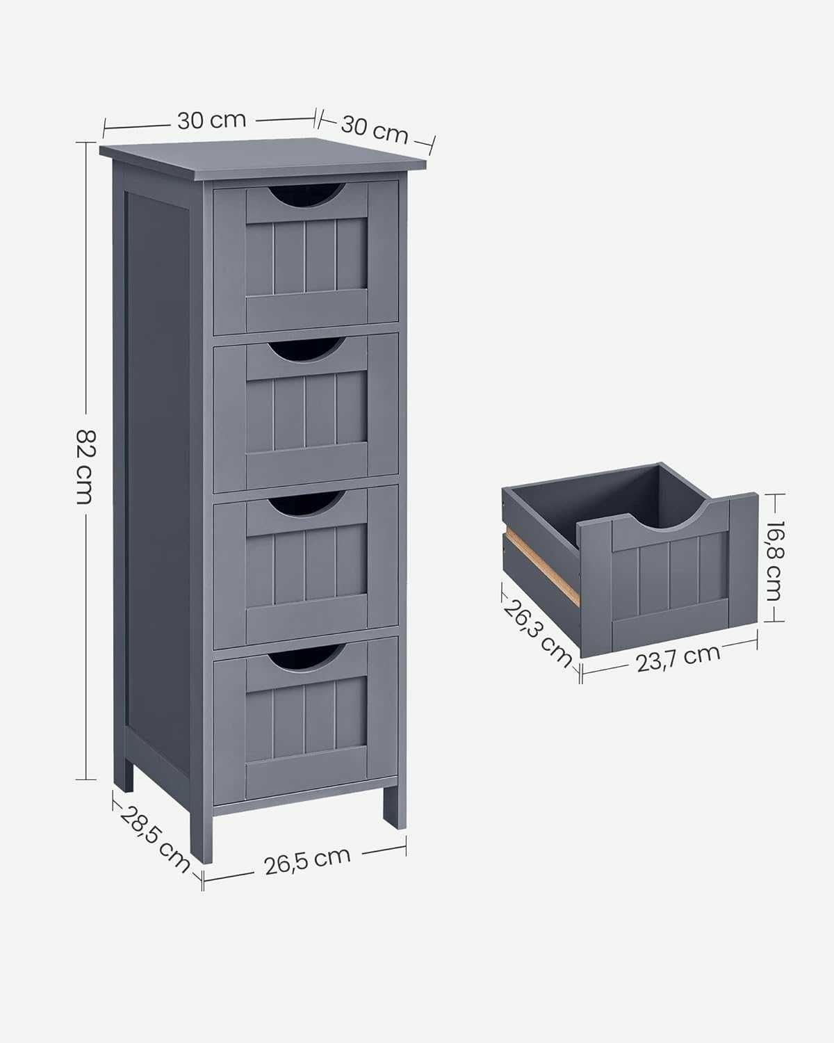 6M36 -35% szafka łazienkowa półka regał słupek z szufladami 30x30x82cm