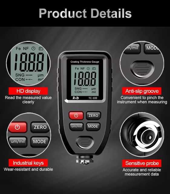 Товщиномір фарби R&D TC-100 Толщиномер ЛКП Продаж/Оренда