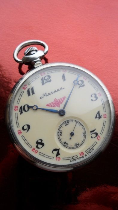 МОЛНИЯ_ЛОКОМОТИВ, МЕЛЬХИОР, сделано в СССР, КАРМАннЫЕ часы 80-х. механ