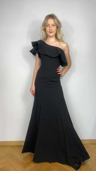 Sukienka wieczorowa syrenka maxi z trenem rozmiar XS