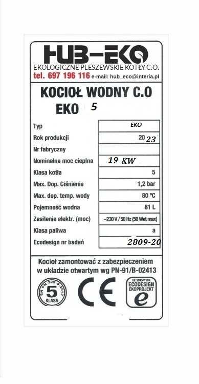 Kocioł piec z podajnikiem 5 klasa na ekogroszek 19 kw 12,15,24