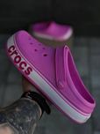 Женские кроксы розовые удобные уличные шлепанцы crocs