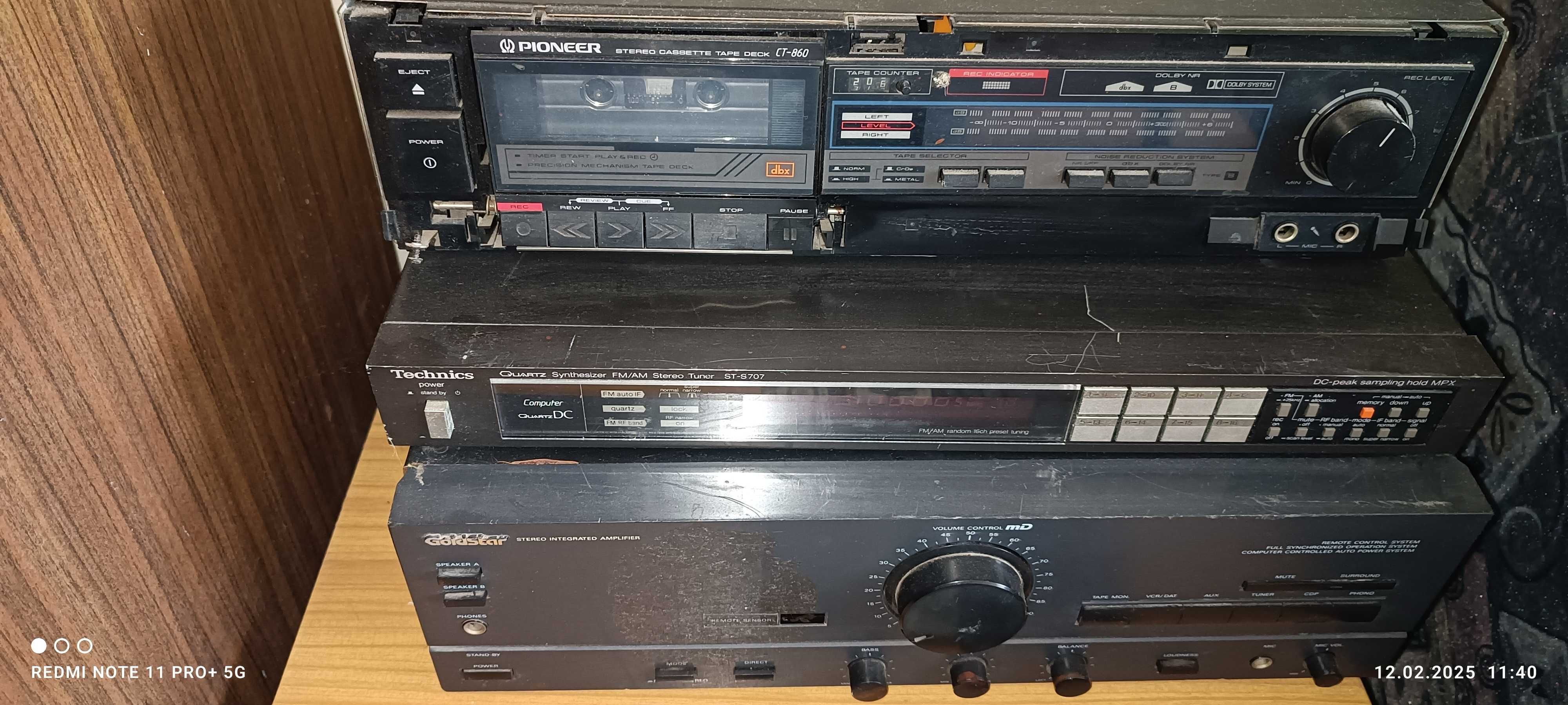 Zestaw muzyczny  amplituner, Syntheizer, stereo cassette