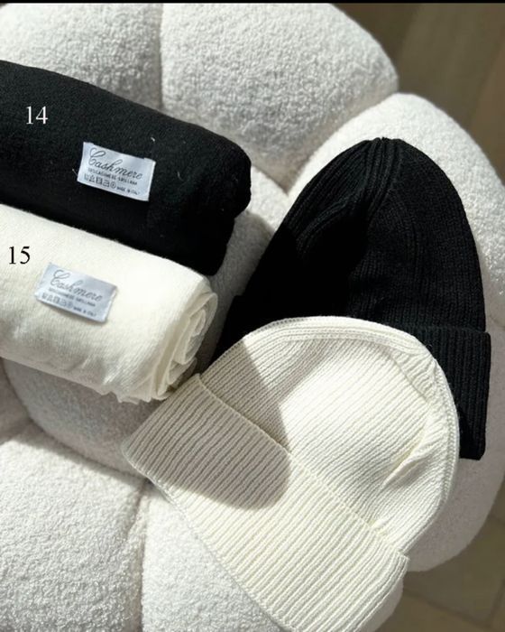 Zestaw 50% Kaszmir 50% Wełna Szalik+Czapka Kaszmirowy