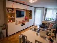 Szafka wisząca ikea besta, biała + dąb bielony