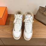 Witte Hermes band laarzen vrouwen pluisschoenen buty
