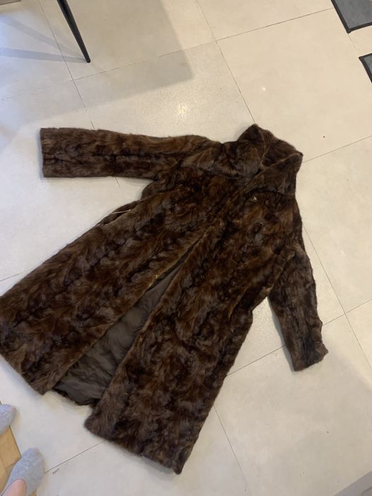 Futro z norek norki czekoladowe m/l