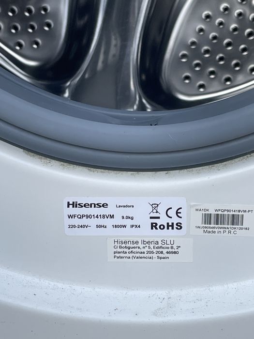 Maquina de Lavar Roupa Hisense 9kg