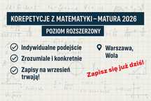 Korepetycje matematyka matura 2026 zapisy - Wola, metro Ks. Janusza