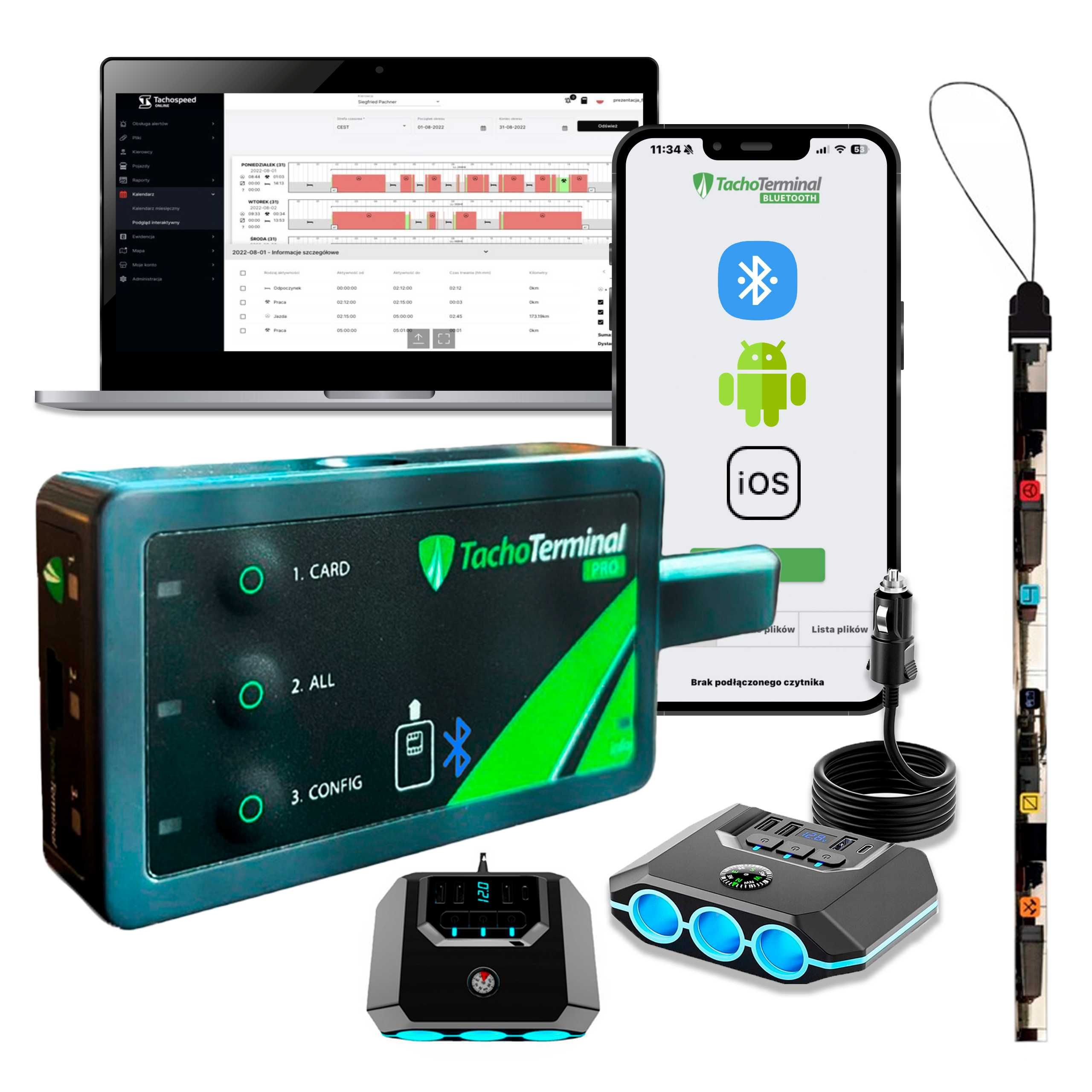 Najnowszy | TachoTerminal Pro 3 | Bluetooth + Aplikacja