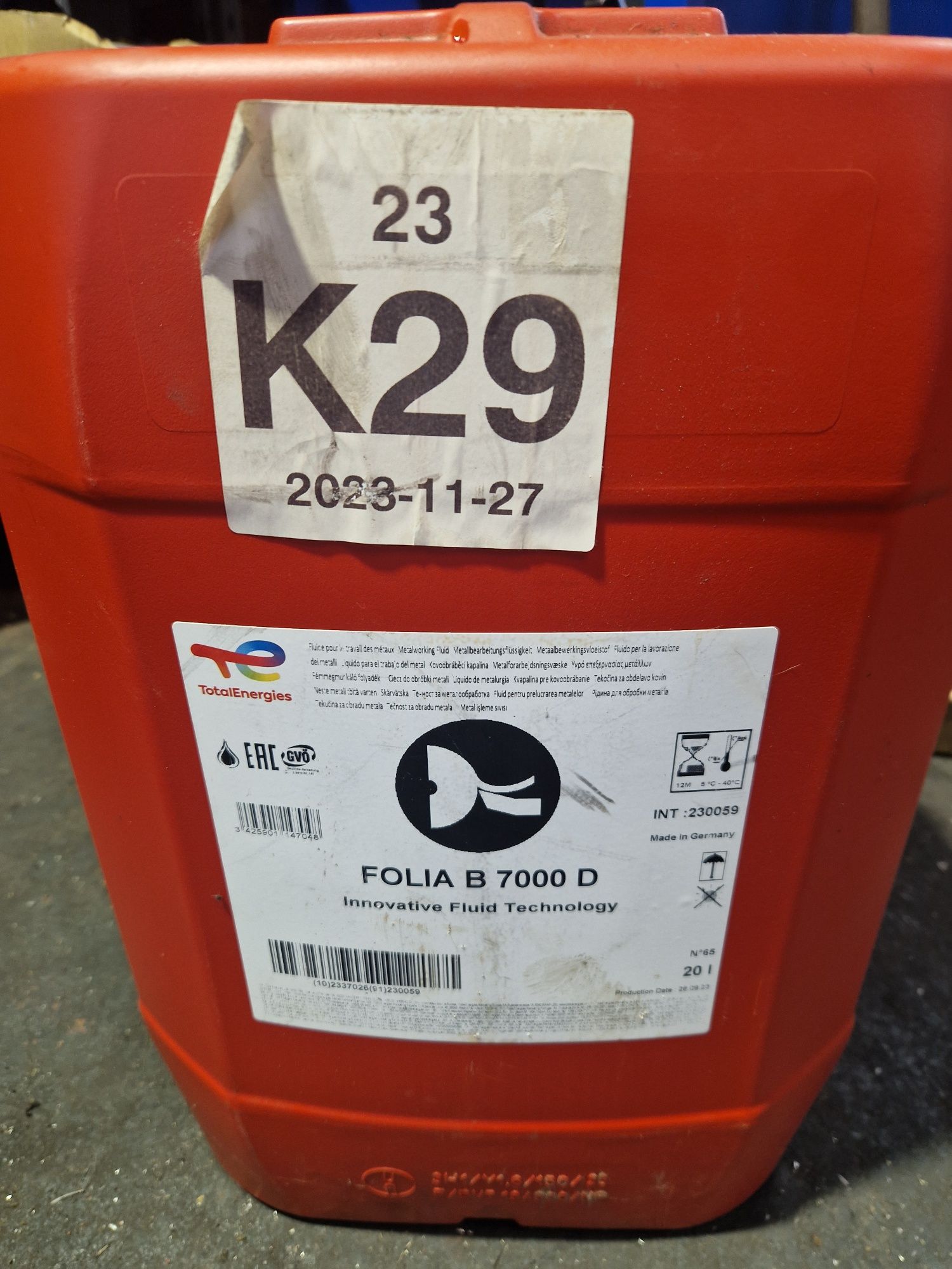 Chłodziwo syntetyczne Total Folia B 7000 D