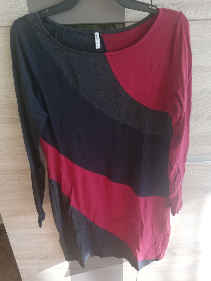 Sukienka/tunika czarno-czerwona
