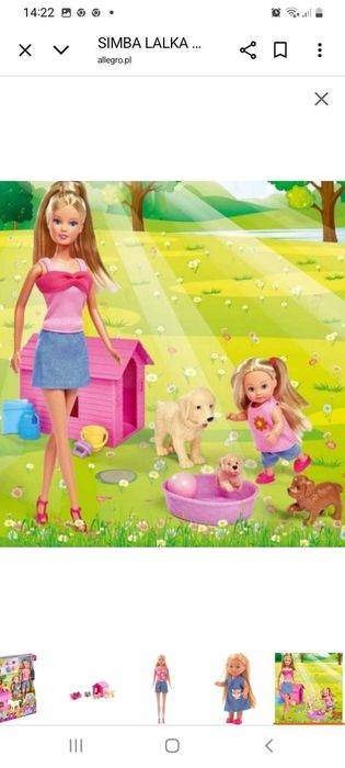 Simba Zestaw lalka barbie z pieskami + akcesoria