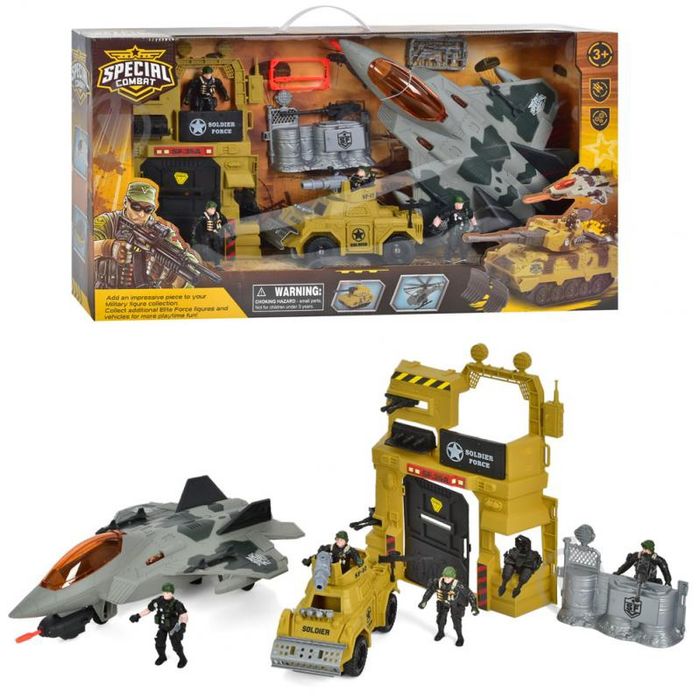 Набор игровой E3109-40 военный, самолет, машина. база, солдат
