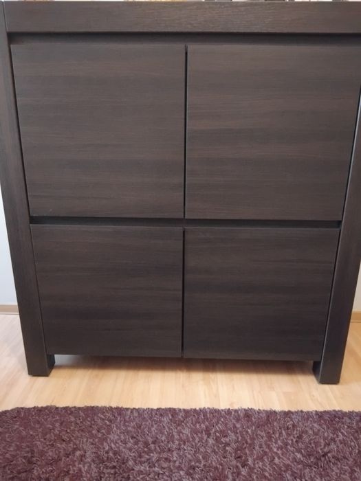 Łóżko sypialniane z materacem i szafka ( komoda) komplet Black Red Whi