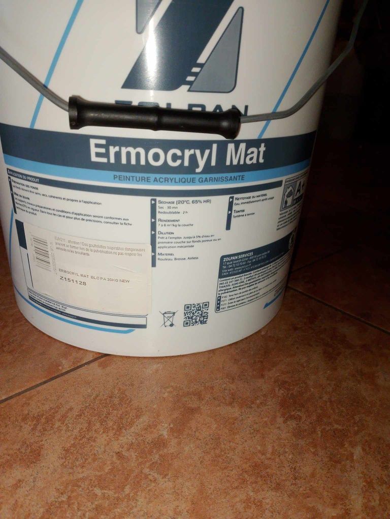 Farba ermocryl mat 20 kg siwa