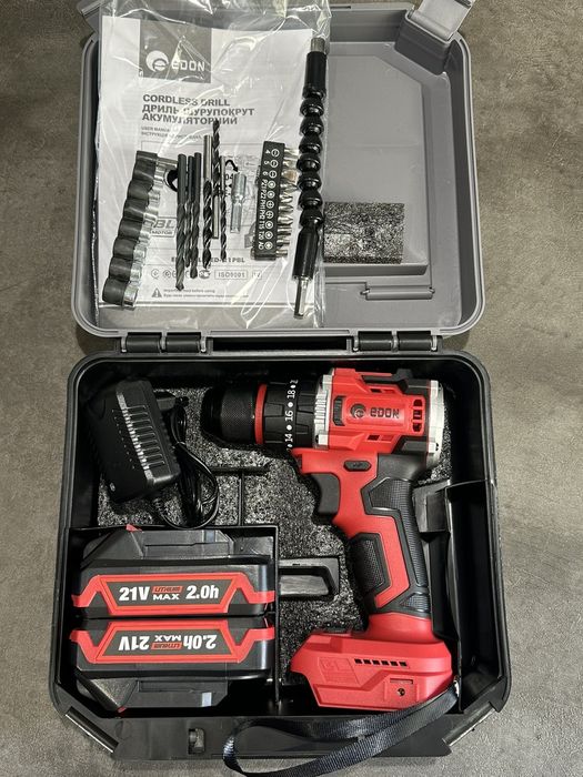 Аккумуляторный бесщеточный ударный шуруповерт-дрель Edon ED-21PBL