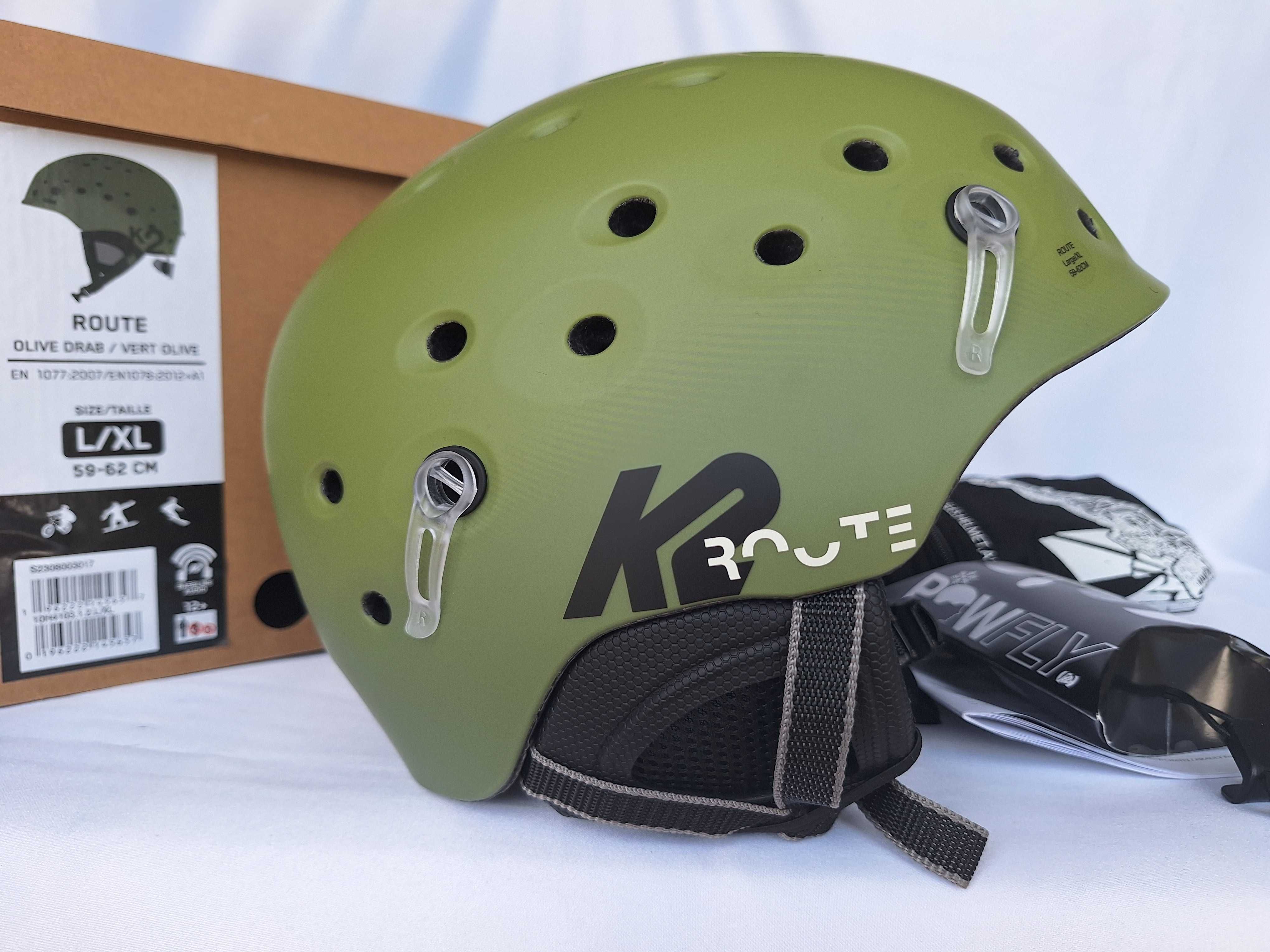 Kask całoroczny uniwersalny narciarski K2 Route Olive Drab L 59-62cm