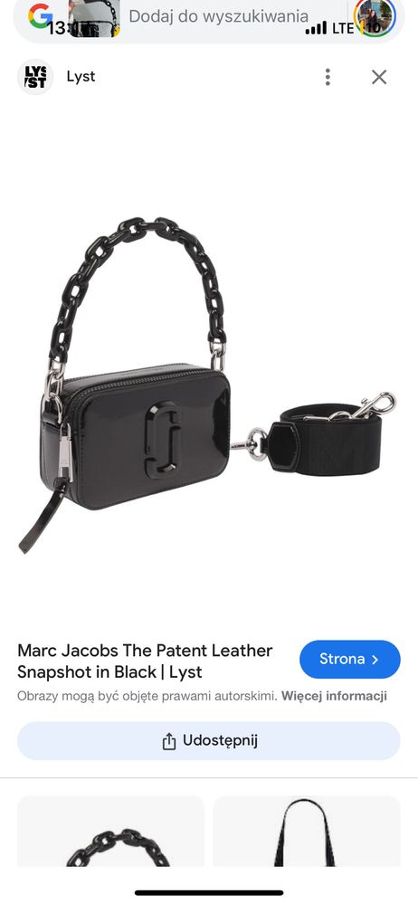 Nowa oryginalna torebka Marc Jacobs snapshot