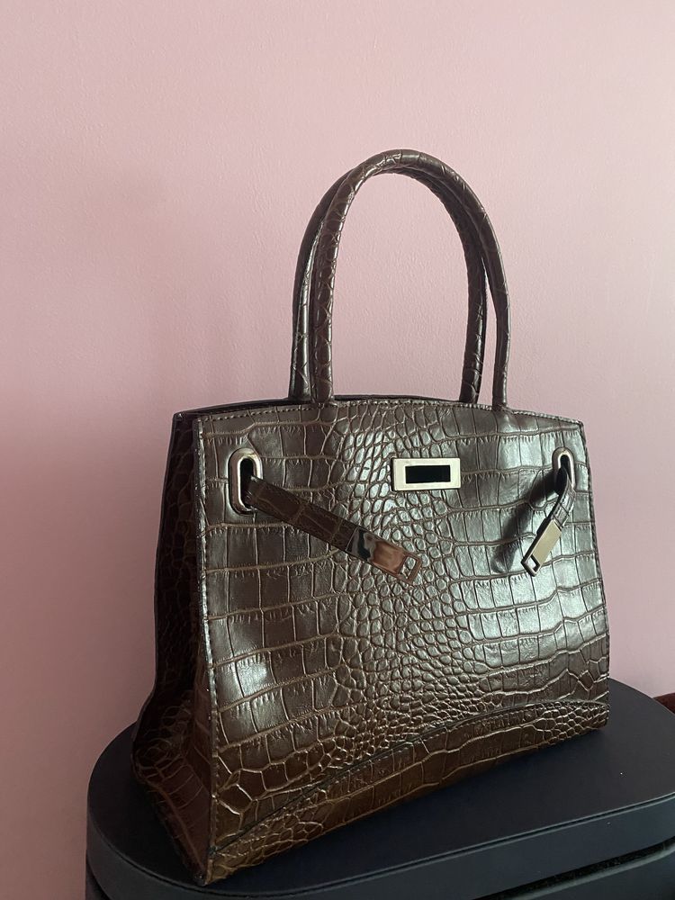 Сумка в стилі Hermes (бренд Next, екошкіра під крокодил)