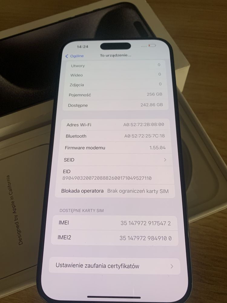 Iphone 15 pro max 256 gb czarny