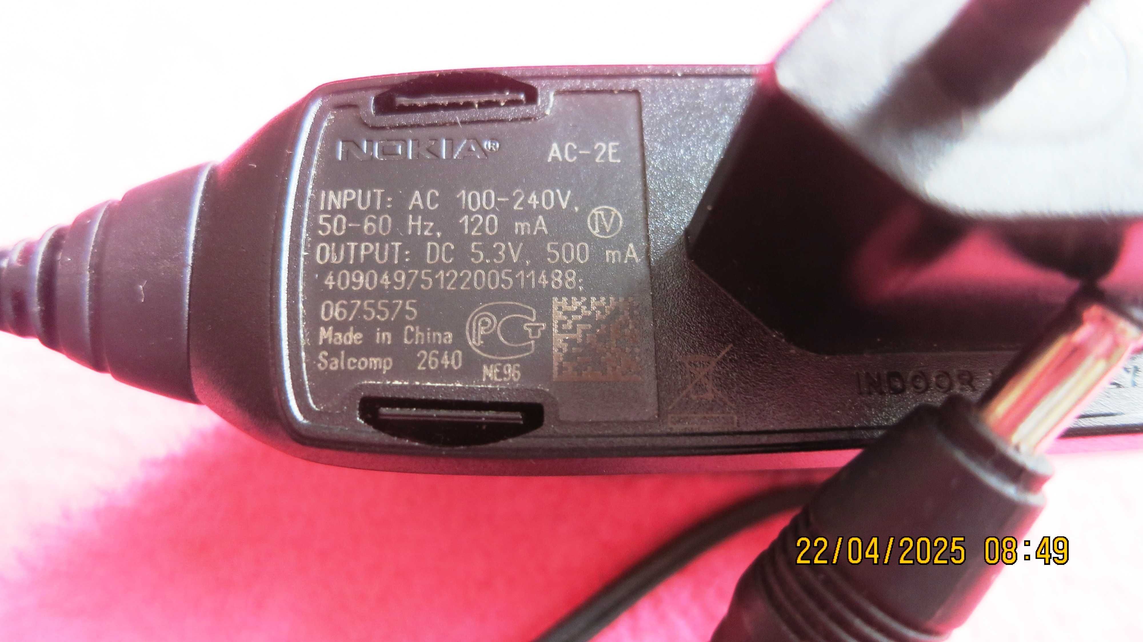 Оригинальное зарядное устройство (адаптер) NOKIA AC-2E 5.3V 500mA