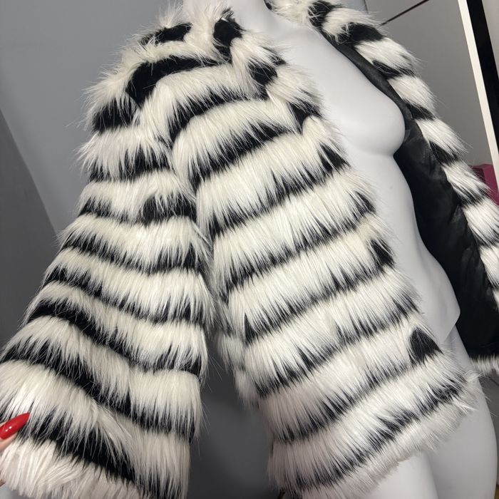 Futro biało czarne m l exclusive butik
