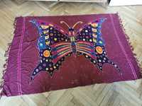 Chusta bawełniana z motylem 160 x 120 cm