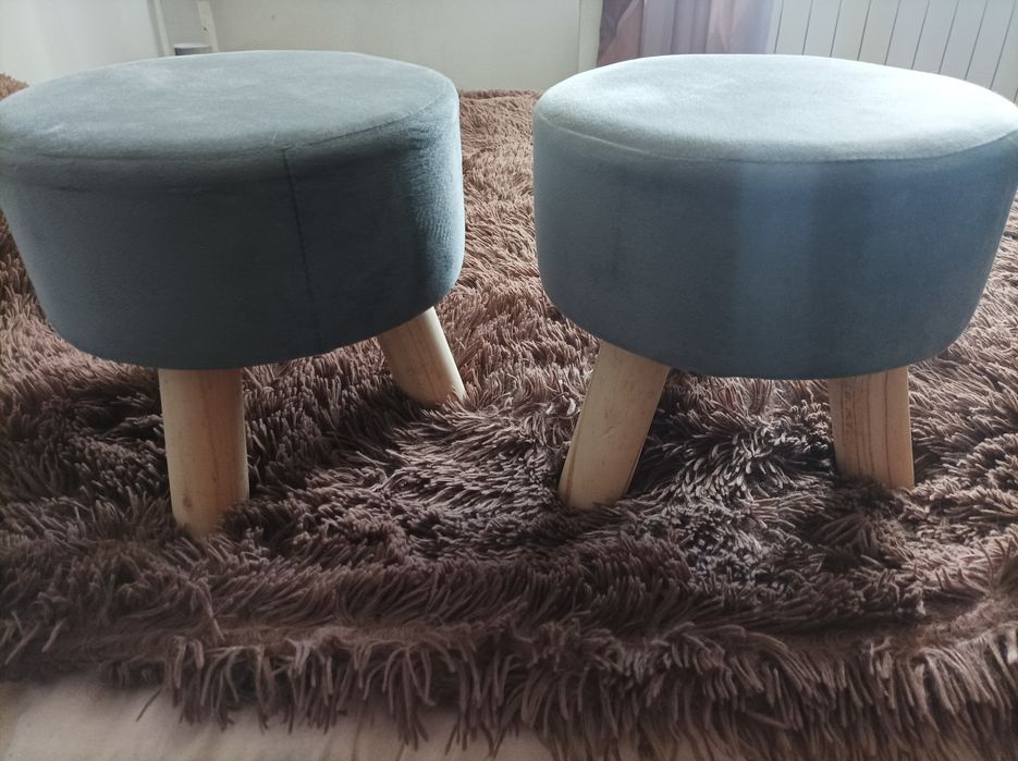 Stołki szare dwa taboreciki