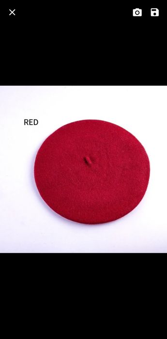 Берет жіночий червоний та чорний