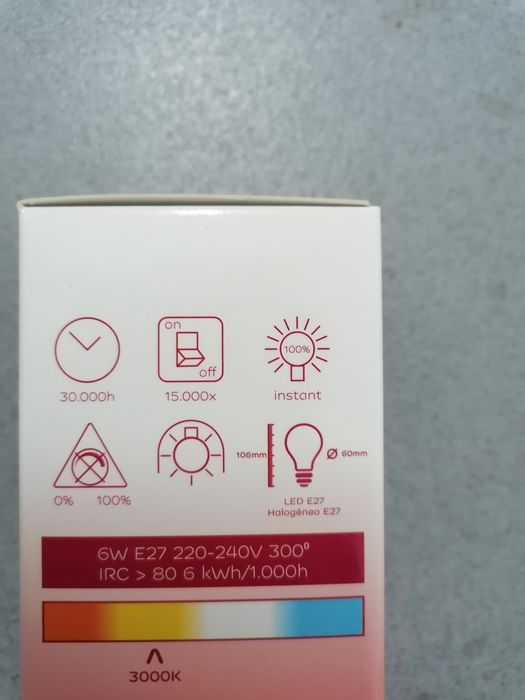 Lâmpadas LED 620lumens 6W NOVAS