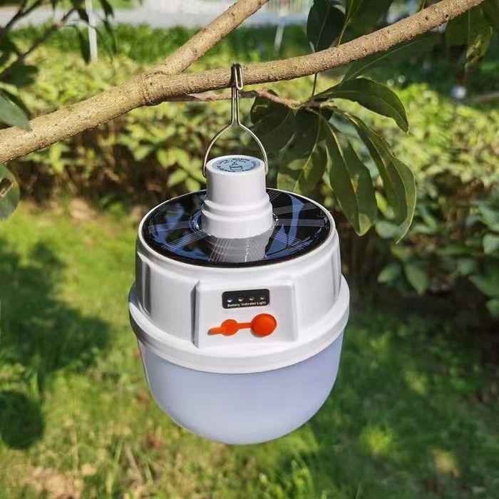 Лампа акумуляторна з сонячною панеллю, кемпинг, лампочка на батарейках