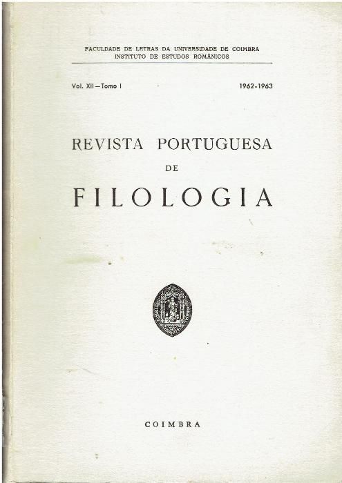 7941 - Revista Portuguesa de Filologia - Vol XII Tomo I e II