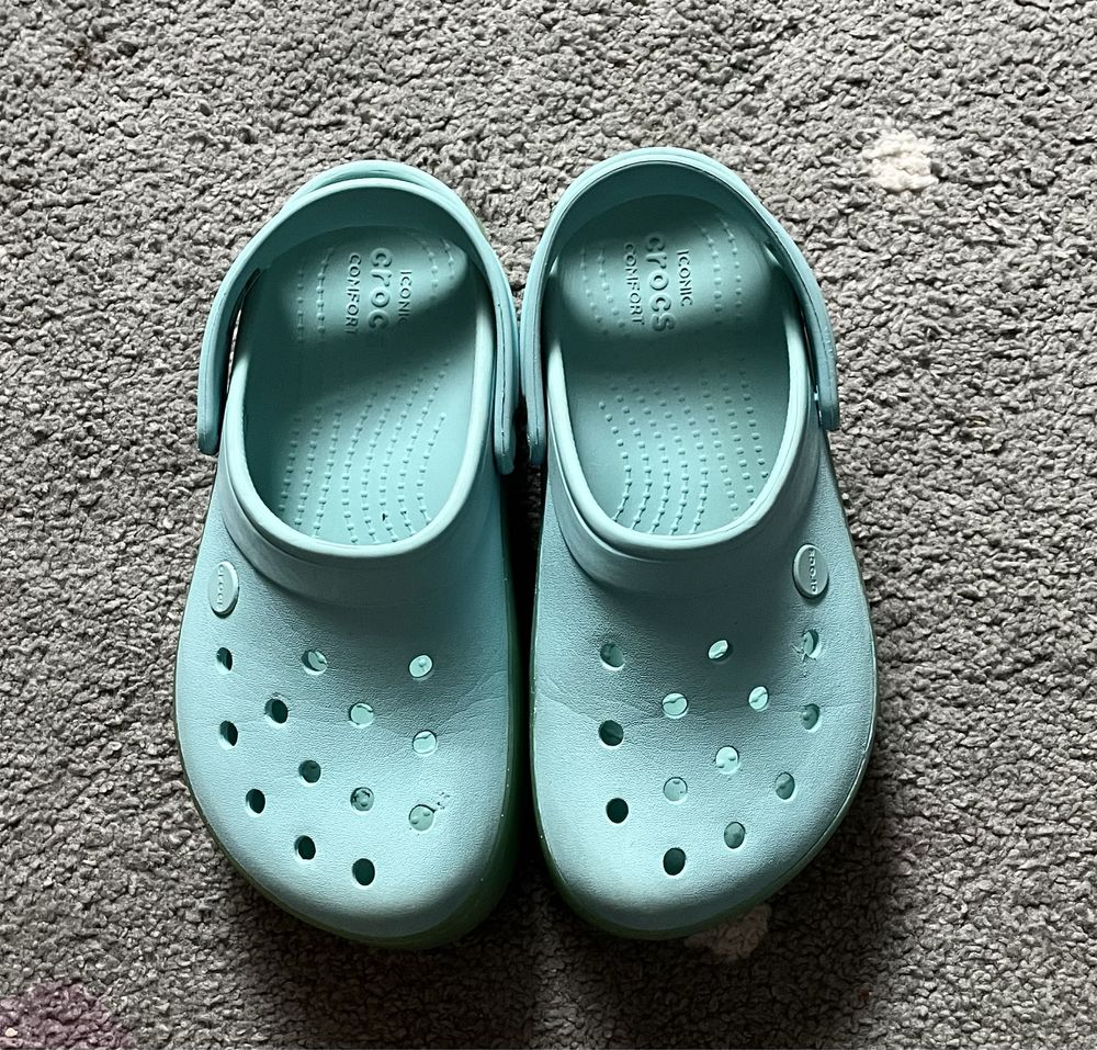Buty klapki Crocs Crocband Platform Clog J/M3 W5 35 - 36 brokat