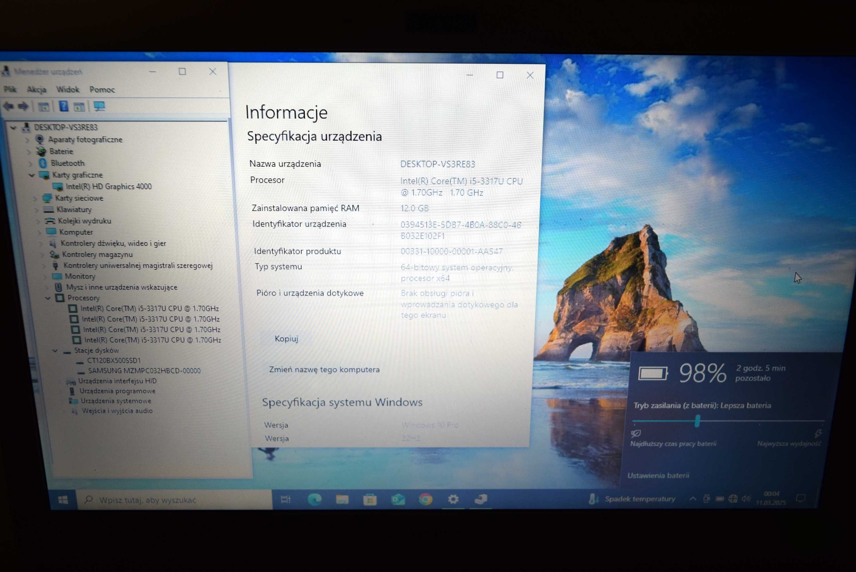 laptop Sony VAIO SVT131V2ES SVT131A11M 13.3" i5/12Gb/120 SSD MŁAWA