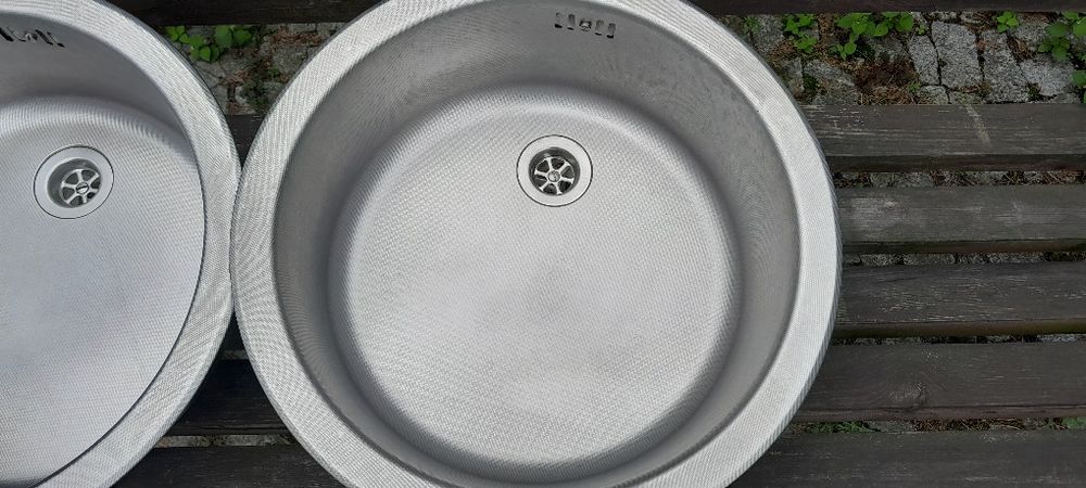 Zlewozmywaki stalowe powłoką lnianą , 2 sztuki
