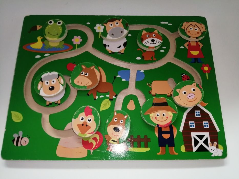 Vários jogos em madeira, didácticos, Puzzles, bom estado