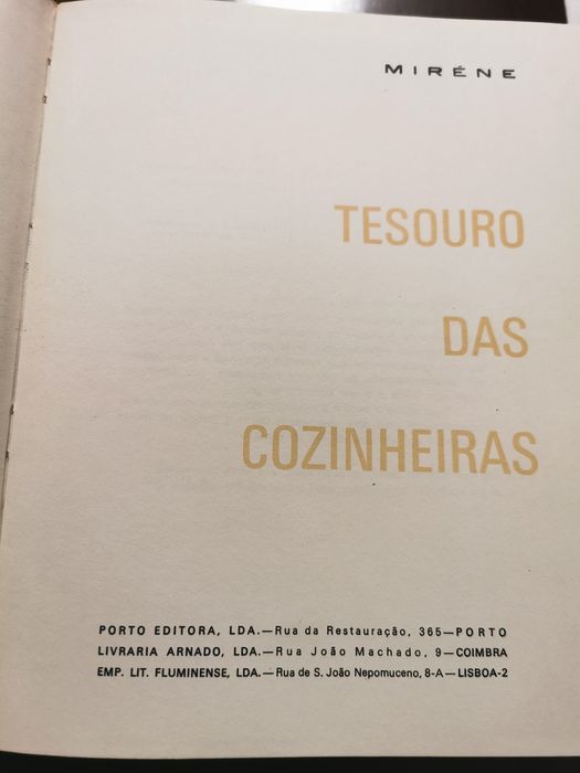 livro tesouro das Cozinheiras