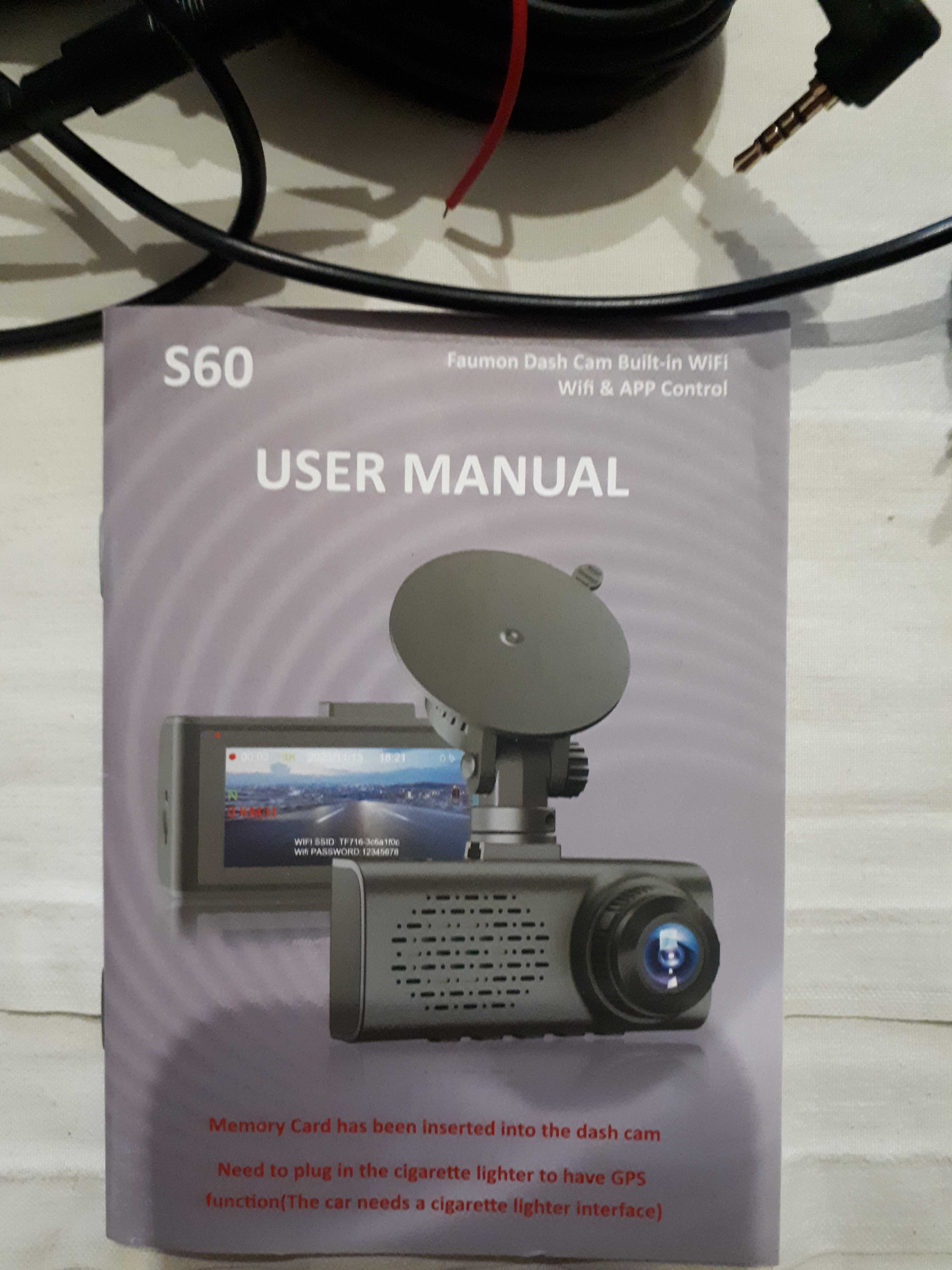 Відеореєстратор Faumon S60 подвійна камера 4K+1080p Wi-Fi / GPS