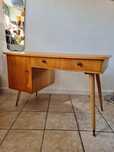 Biurko fornirowane, wolnostojące vintage,Niemcy lata 60,mid-century